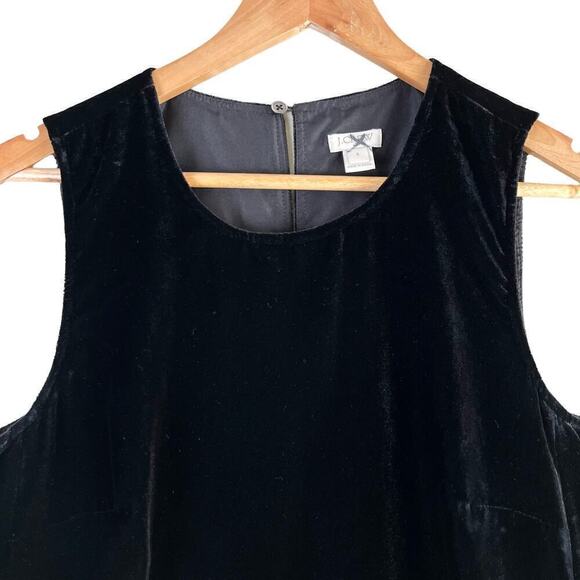 J.Crew Drapey Black Velvet Peplum Sleeveless Tank Top, Size‎ 8 - Picture 3 of 10